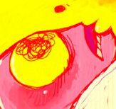 press your face against the fat yellow as close as you can