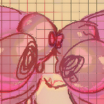 two bare pims touch eyes and 